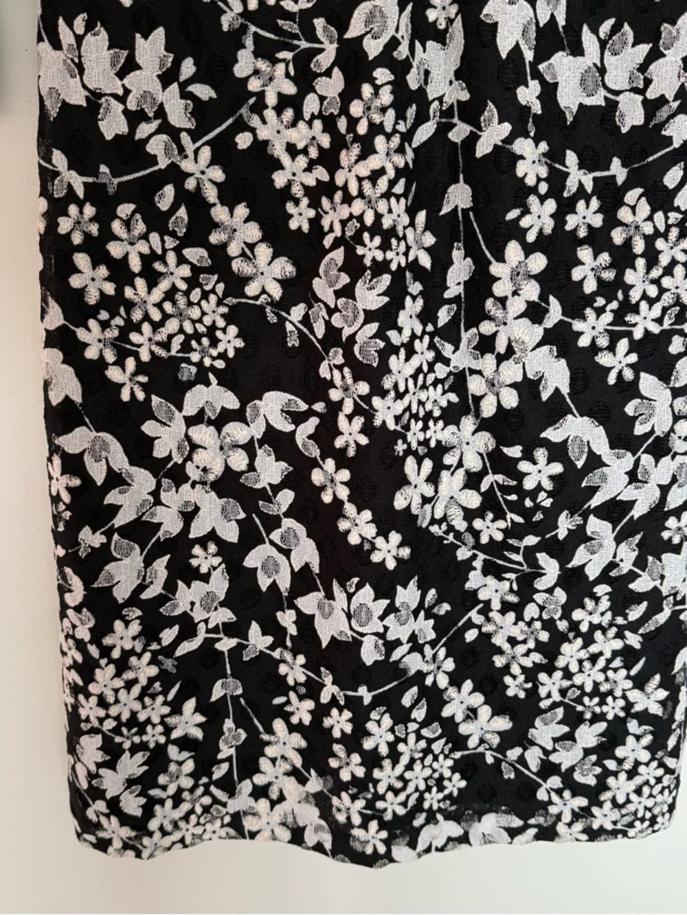 Karl Lagerfeld Paris Black and White Floral Lace Dress